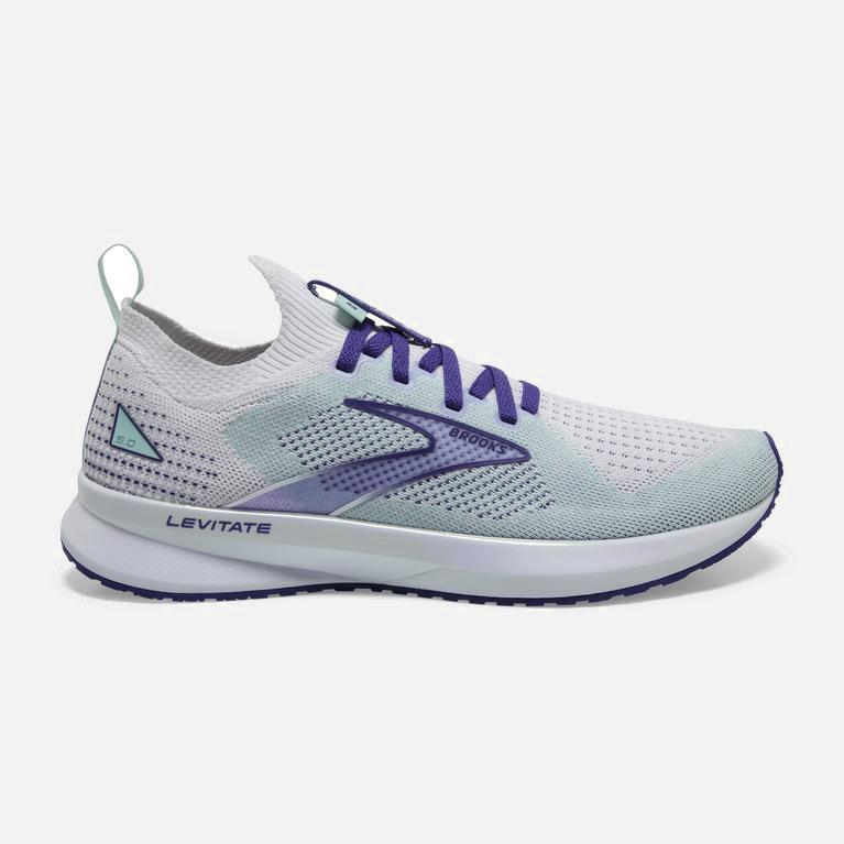 Dámske Brooks Levitate Stealthfit 5 Energy Return - Cestná Bežecká Obuv - Biele/Námornícka Modrá Mod